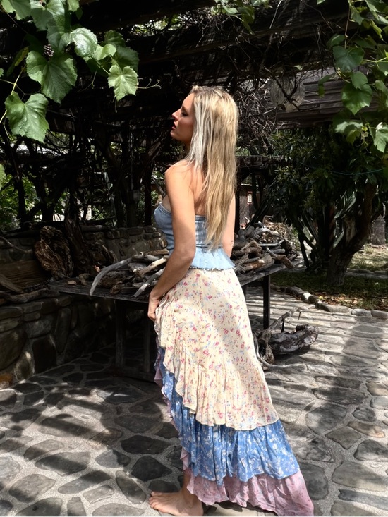 LoveShackFancy Dresses & Skirts - LoveShackFancy Lisette Layered High Low Floral Maxi Skirt Size 4 NWT